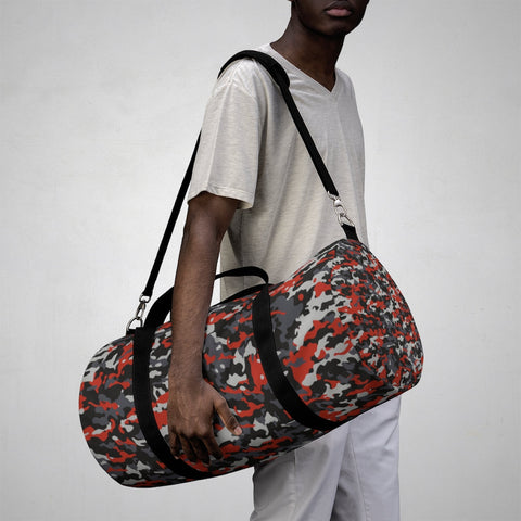 Image of Multicolored Orange Camouflage Duffel Bag, Weekender Bags/ Baby Bag/ Travel Bag/