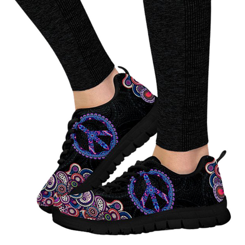 Image of Multicolored Peace Mandala Low Top Shoes, Womens, Shoes Casual Shoes, Kids Shoes, Shoes,Running Mens, Top Shoes,Running Shoes,Training Shoes