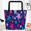 Multicolored Printed Star Drawing Large Tote Bag, Weekender Tote/ Hospital Bag/