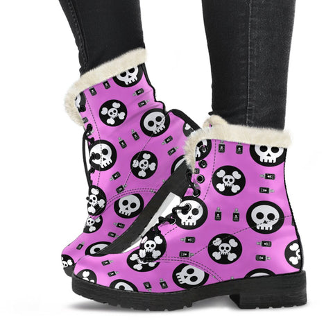 Image of Multicolored Skull Combat Style Boots, Rain Boots,Hippie,Emo Punk Boots,Goth Winter Boots,Casual Boots, Ankle Boots, Custom Boots