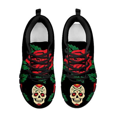 Image of Multicolored Skulls And Roses Low Top Shoes, Shoes,Training Shoes, Top Shoes,Running Kids Shoes, Custom Shoes, Shoes Casual Shoes