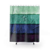 Multicolored Stripe Color Block Green Blue Purple Shower Curtains, Water Proof