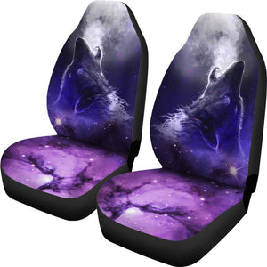 Multicolored Wolf Galaxy Front Car Seat Covers,Car Seat Covers Pair,Car Seat Protector,Car Accessory,Front Seat Covers,Seat Cover for Car,