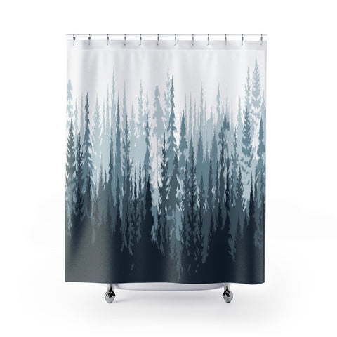 Image of Multicolored Woodland Tree Nature Shower Curtains, Water Proof Bath Decor | Spa