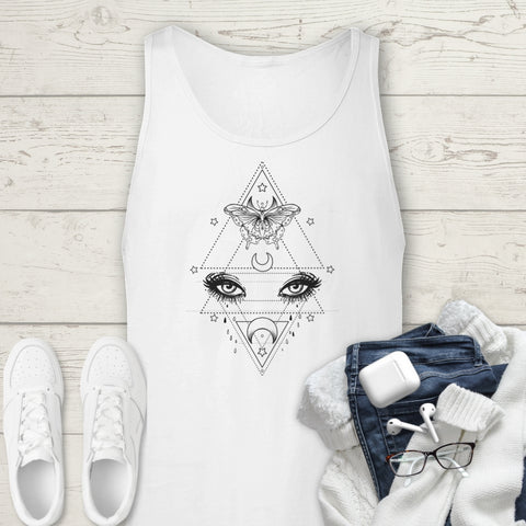 Image of Mystical Eyes Butterfly Premium Unisex Tank Top, Graphic Tank, Tank Top Shirt,