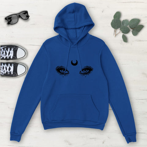 Image of Mystical Eyes Witch Multicolored Moon Classic Unisex Pullover Hoodie, Mens,