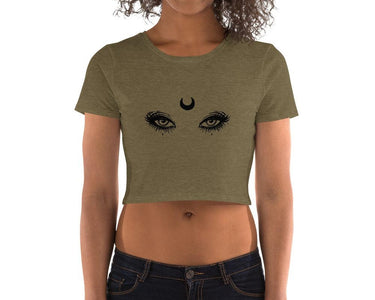 Mystical Moon Eyes Women’S Crop Tee, Fashion Style Cute crop top, casual outfit,