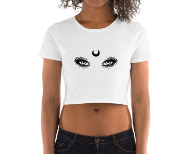 Mystical Moon Eyes Women’S Crop Tee, Fashion Style Cute crop top, casual outfit,