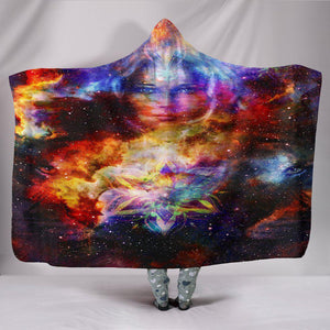 Native Woman Galaxy Colorful Throw,Vibrant Pattern Blanket,Sherpa Blanket,Bright Colorful, Hooded blanket,Blanket with Hood,Soft Blanket