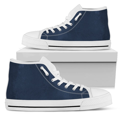Image of Navy Canvas Shoes,High Quality, High Tops Sneaker, Spiritual,Handmade Crafted, Boho,Streetwear,All Star,Custom Shoes,Womens High Top