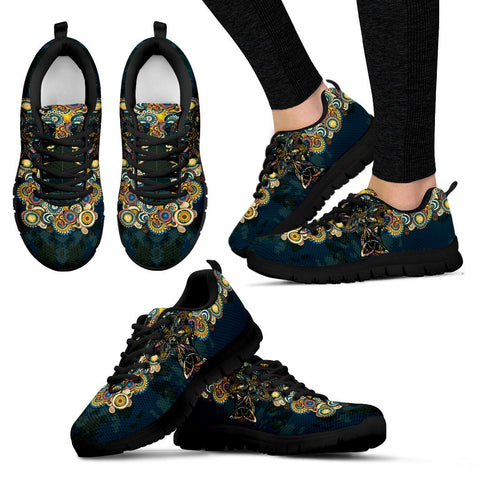 Image of Navy Multicolored Dragonfly Mandala Low Top Shoes, Shoes,Training Shoes, Top Shoes,Running Kids Shoes, Custom Shoes, Shoes Casual Shoes