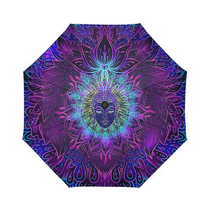 Neon Colorful Lotus Buddha Foldable Umbrella, Custom Rain Umbrella,Rain Gear Weather,Colorful,Custo Auto-Foldable Umbrella