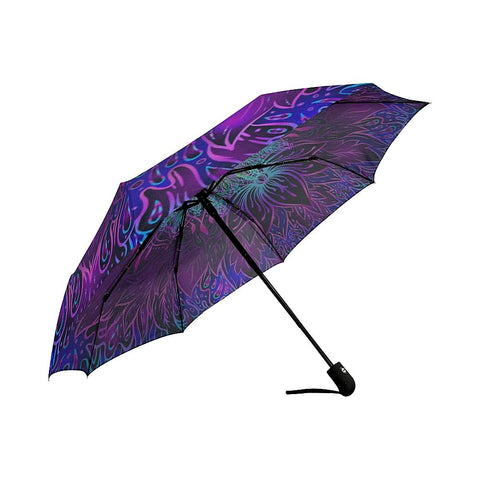 Image of Neon Colorful Lotus Buddha Foldable Umbrella, Custom Rain Umbrella,Rain Gear Weather,Colorful,Custo Auto-Foldable Umbrella