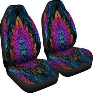 Neon Colorful Lotus Palm Car Seat Covers,Car Seat Covers Pair,Car Seat Protector,Car Accessory,Front Seat Covers,Seat Cover for Car,