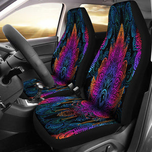 Neon Colorful Lotus Palm Car Seat Covers,Car Seat Covers Pair,Car Seat Protector,Car Accessory,Front Seat Covers,Seat Cover for Car,