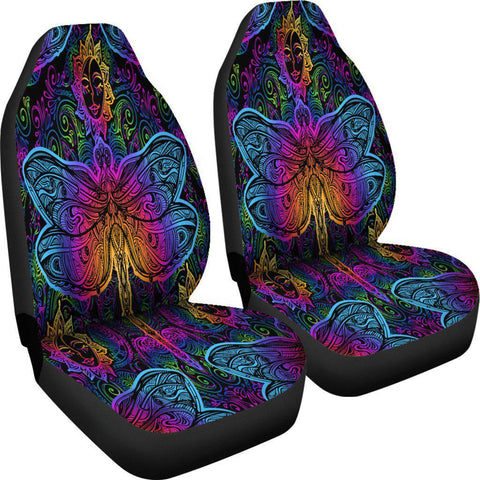 Neon Colorful Paisley Dragonfly 2 Front Car Seat Covers Car Seat Cover,Car Seat Cover Pair,Car Seat Protector,Car Accessory,Front Seat 