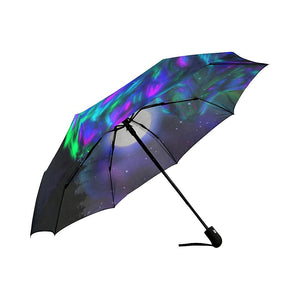 Neon Howling Wolf Moon Unisex Umbrella, Custom Rain Umbrella,Rain Gear Weather