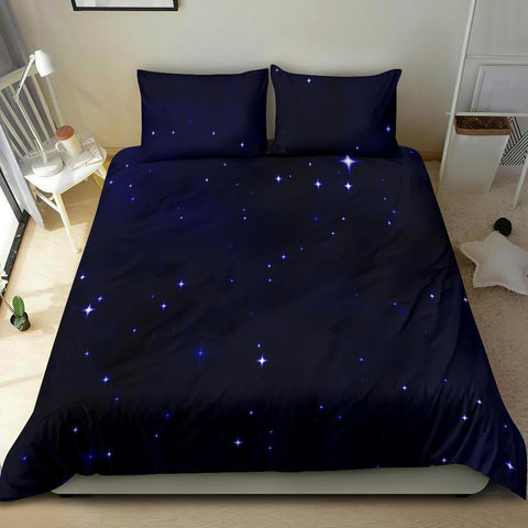 Image of Night Blue Starry Sky Bed Room, Doona Cover, Printed Duvet Cover, Dorm Room College, Twin Duvet Cover,Multi Colored,Quilt Cover, Comforter