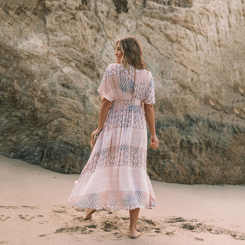 Image of Bohemian Printed Robe Beach Cover Up