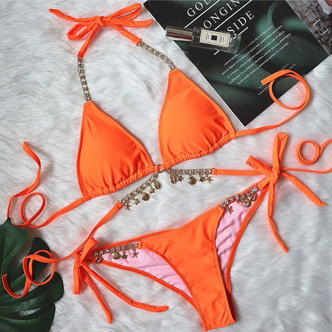 Image of Two Piece Bikini Charm Beach Swimsuit Set