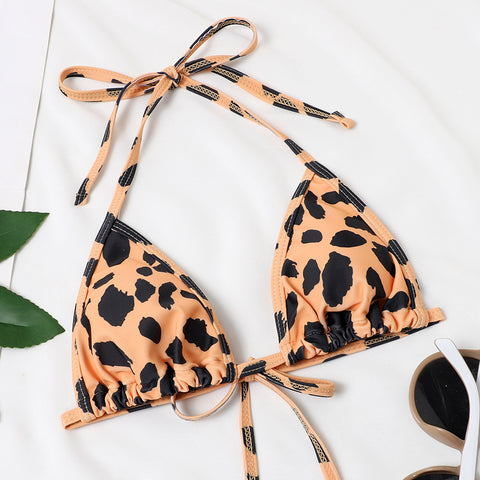 Image of Leopard Print Sexy Side Tie Womens Two Piece Swimsuit Bikini