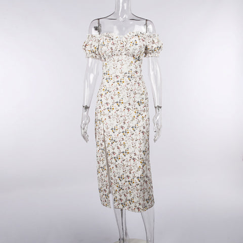 Image of Vintage Bohemian Floral Dress Tube Top High Dress