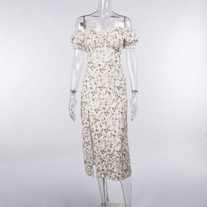 Vintage Bohemian Floral Dress Tube Top High Dress