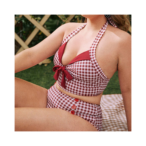 Image of Picnic Plaid Classic Two Piece Swimsuit Bikini
