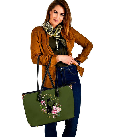 Image of Olive Green Floral Women Tote Bag,Multi Colored,Bright,Psychedelic,Book Bag,Gift Bag,Leather Bag,Leather Tote Bag Women Bag,Everyday Bag