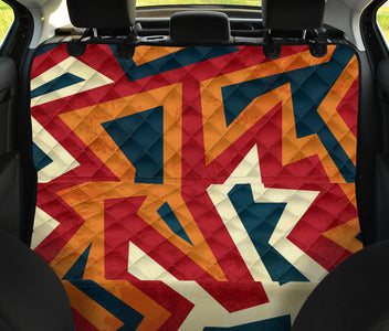 Orange Abstract Ethnic Aztec Boho Chic Bohemian Car Seat Covers, Backseat Pet