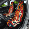 Boho Chic Orange Aztec Car Seat Covers, Ethnic Bohemian Front Seat Protectors,