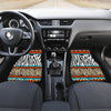 Orange African animal print pattern Car Mats Back/Front, Floor Mats Set, Car