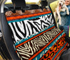 Orange African Animal Print Pattern Car Seat Covers, Abstract Art Backseat Pet