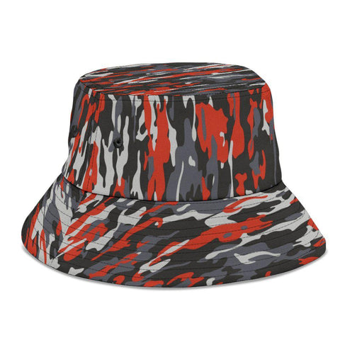 Image of Red Multicolored Camouflage Breathable Head Gear, Sun Block,Casual Fishing Hat,