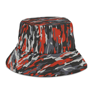 Red Multicolored Camouflage Breathable Head Gear, Sun Block,Casual Fishing Hat,