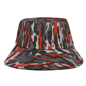 Red Multicolored Camouflage Breathable Head Gear, Sun Block,Casual Fishing Hat,