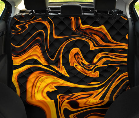 Image of Orange & Black Abstract Grunge Car Seat Covers, Backseat Pet Protectors, Edgy Abstract Art Car Accessories