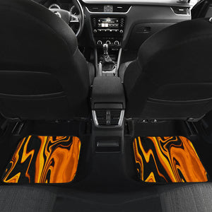Orange Black Abstract Grunge Car Mats Back/Front, Floor Mats Set, Car Accessories