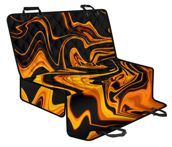 Orange & Black Abstract Grunge Car Seat Covers, Backseat Pet Protectors, Edgy