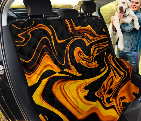 Image of Orange & Black Abstract Grunge Car Seat Covers, Backseat Pet Protectors, Edgy