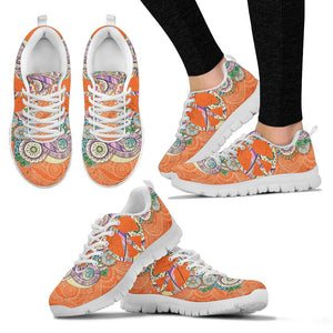 Orange Colorful Peace Paisley Custom Shoes, Kids Shoes, Colorful,Artist Athletic Sneakers,Kicks Sports Wear, Low Top Shoes,Training Shoes