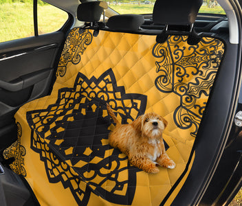Orange Mandalas Abstract Art Car Seat Covers, Backseat Pet Protectors, Boho Chic