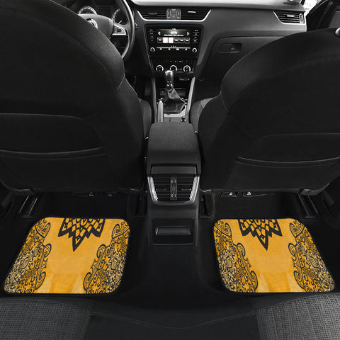 Image of Orange Mandalas Car Mats Back/Front, Floor Mats Set, Car Accessories
