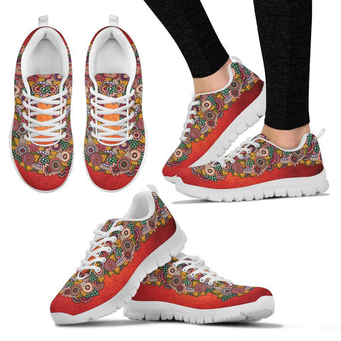 Image of Orange Multicolored Paisley Casual Shoes, Kids Shoes, Custom Shoes, Colorful,Artist Shoes,Running Low Top Shoes, Shoes,Training Shoes