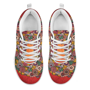 Orange Multicolored Paisley Casual Shoes, Kids Shoes, Custom Shoes, Colorful,Artist Shoes,Running Low Top Shoes, Shoes,Training Shoes