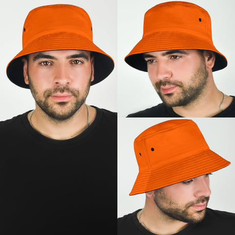 Image of Bright Orange Breathable Head Gear, Sun Block, Fishing Hat, Casual, Unisex