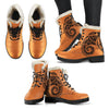 Orange Tribal Elephant Custom Boots,Boho Chic boots,Spiritual Lolita Combat Boots,Hand Crafted,Multi Colored,Streetwear