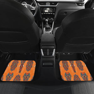 Orange elephant mandala Car Mats Back/Front, Floor Mats Set, Car Accessories
