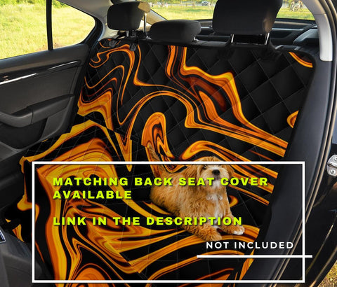 Image of Abstract Grunge Orange Black Car Seat Covers, Artistic Front Seat Protectors,