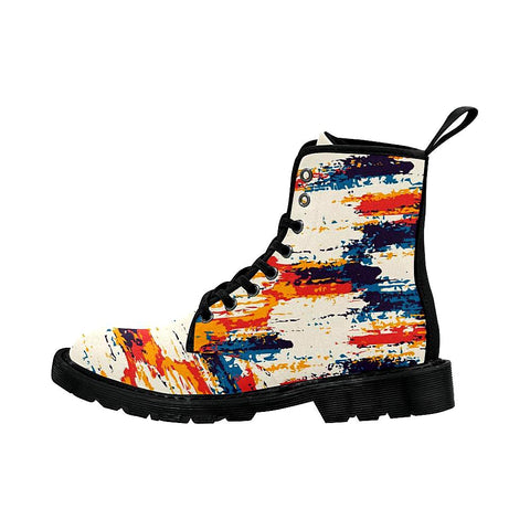 Image of Paint Smears Womens Boots , Combat Style Boots, Lolita Combat Boots,Hand Crafted